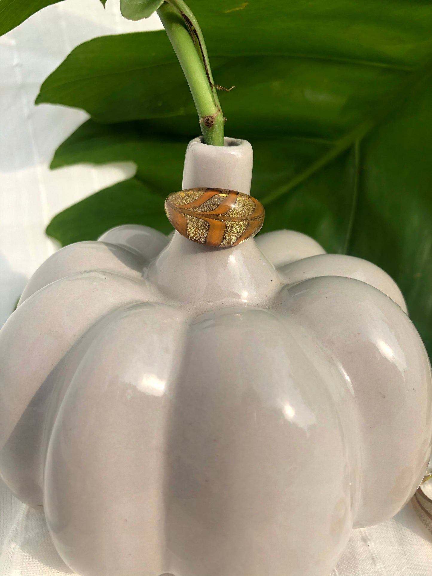 SUNFLOWER GLASS RING