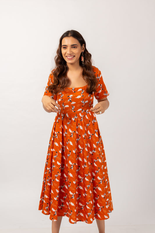 TANGERINE KOI DAY DRESS