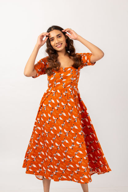 TANGERINE KOI DAY DRESS