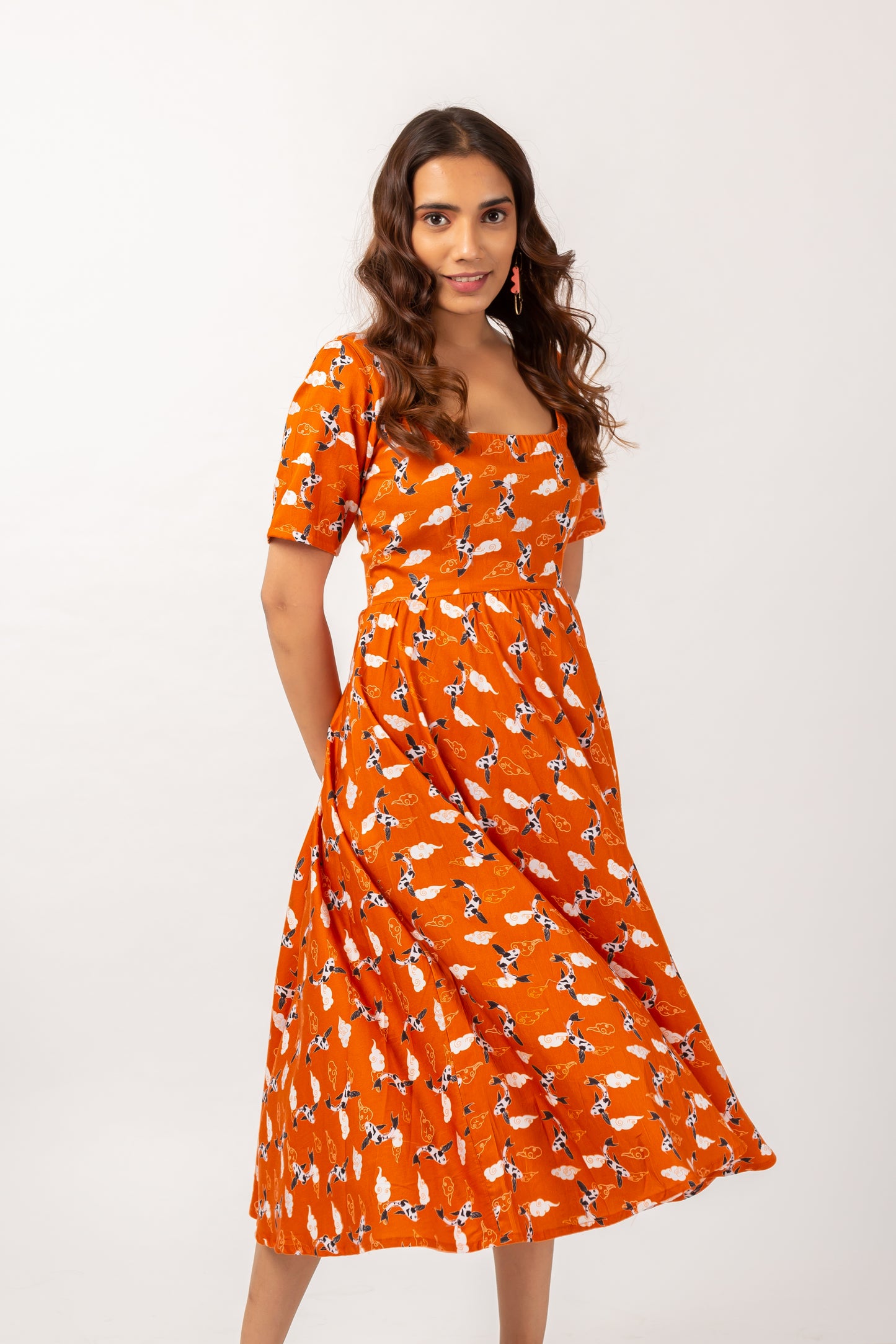 TANGERINE KOI DAY DRESS