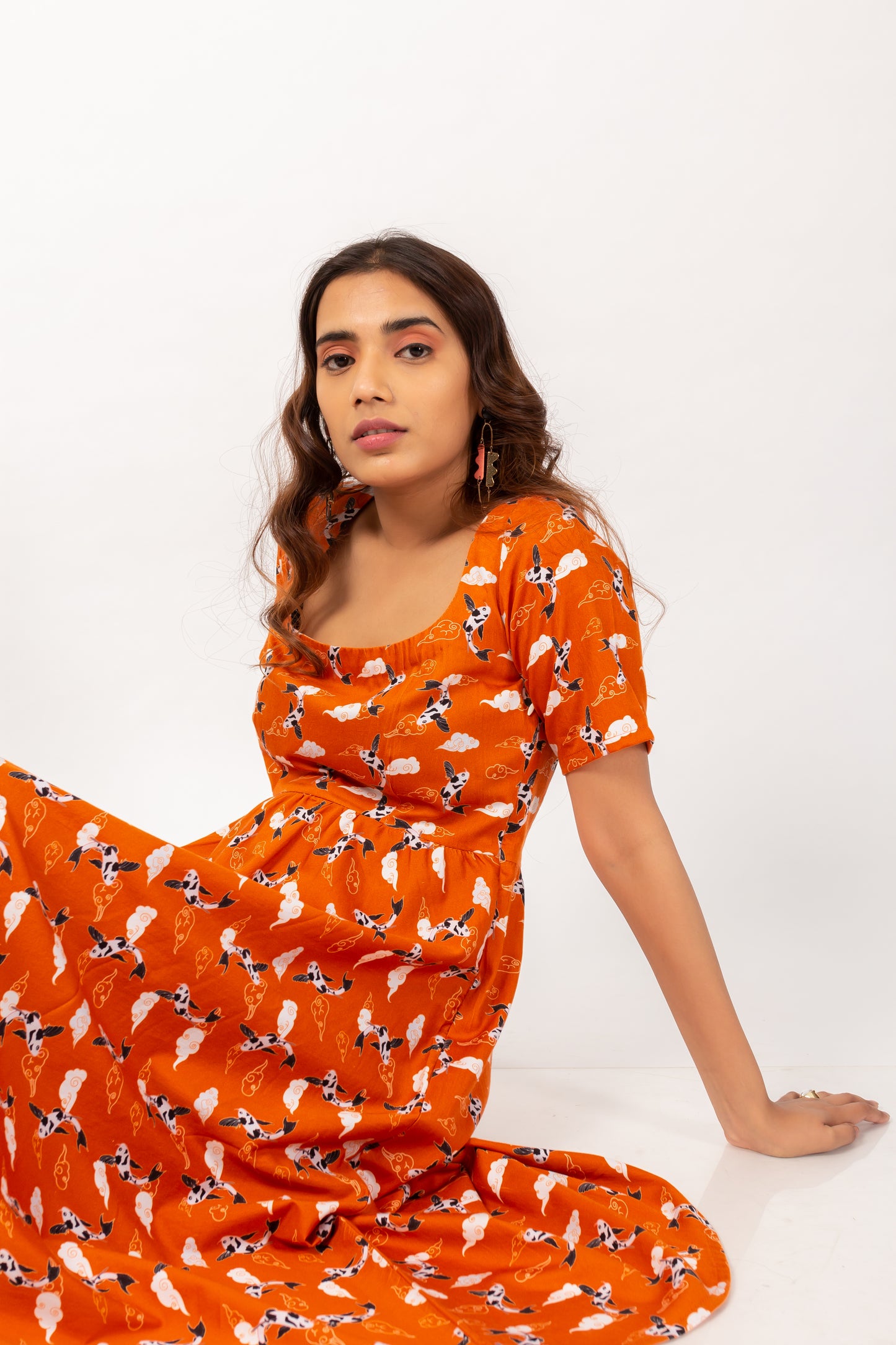 TANGERINE KOI DAY DRESS
