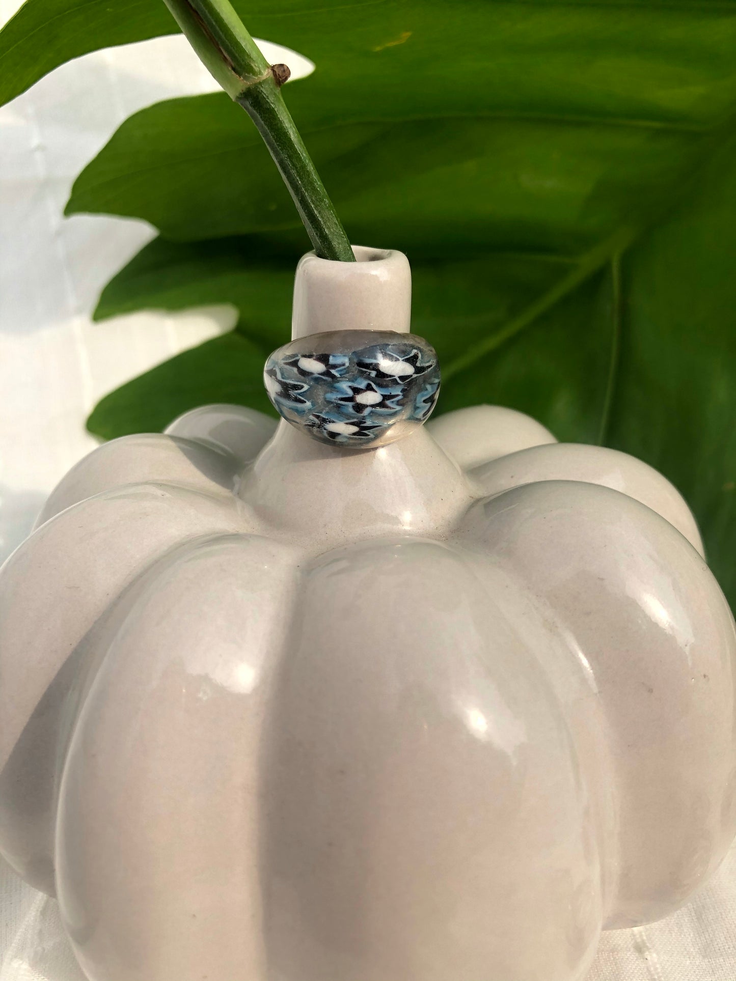CORNFLOWER GLASS RING